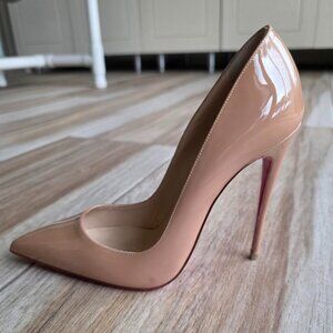 Christian Louboutin So Kate Nude Patent Leather Shoes Eur. 37.5
